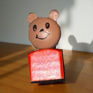 1987 Goldilocks Playhouse' No. 151 Fisher-Price Toy Wood Bear Red Shirt A46